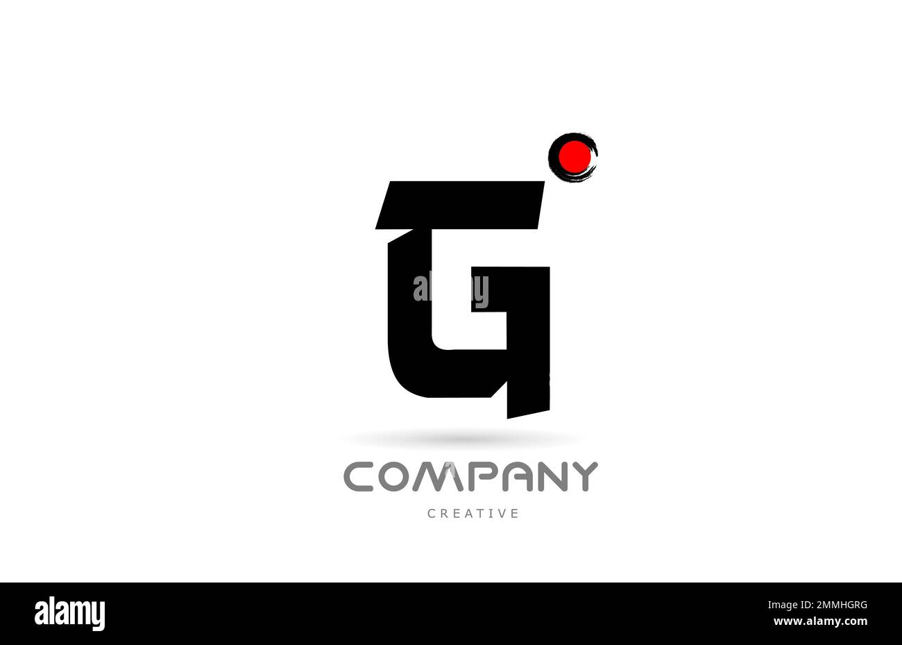 simple black and white G alphabet letter logo icon design with japanese ...