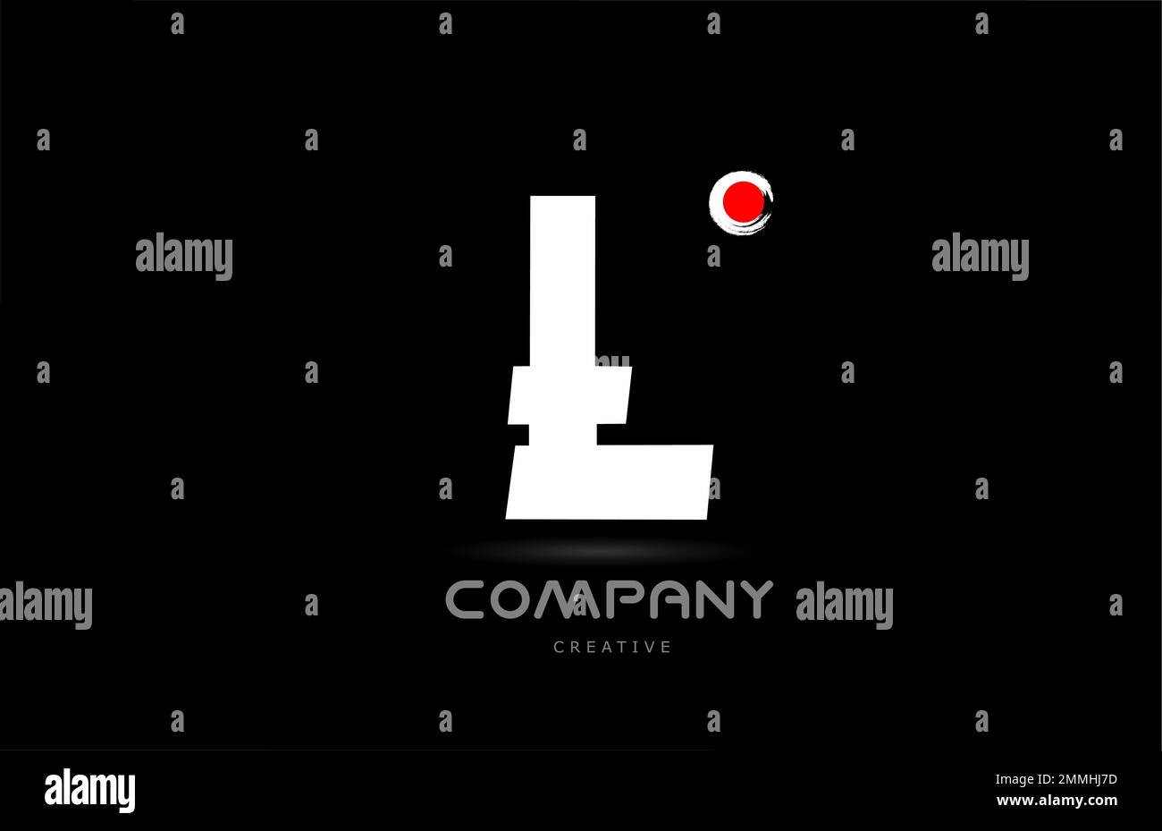 L black and white alphabet letter logo icon design with japanese style ...