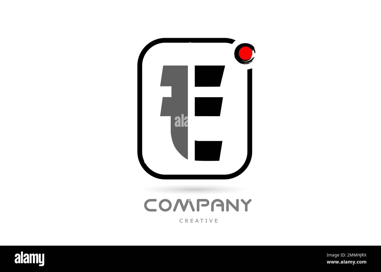 E black and white alphabet letter logo icon design with japanese style ...