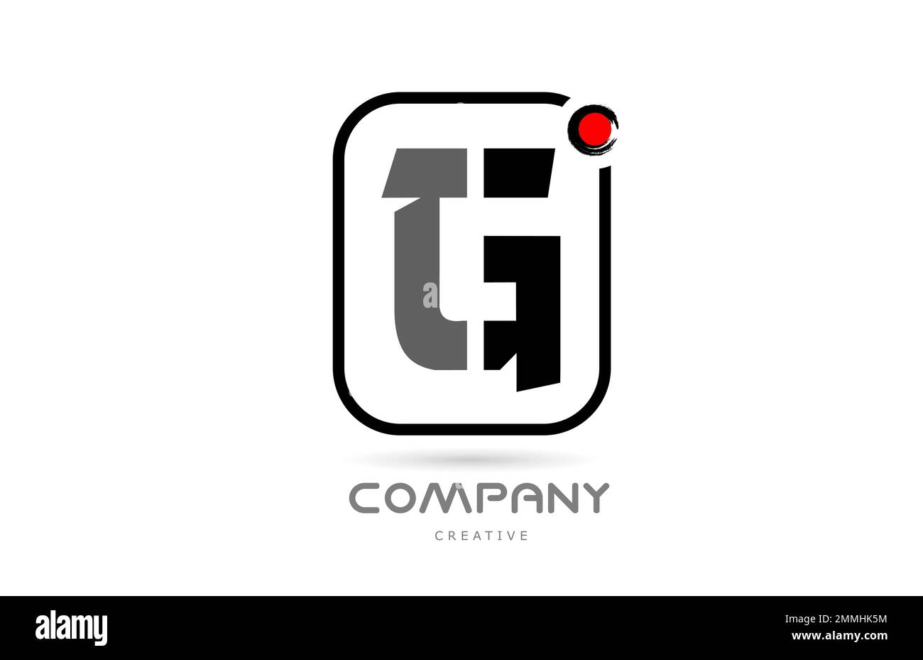 G black and white alphabet letter logo icon design with japanese style ...