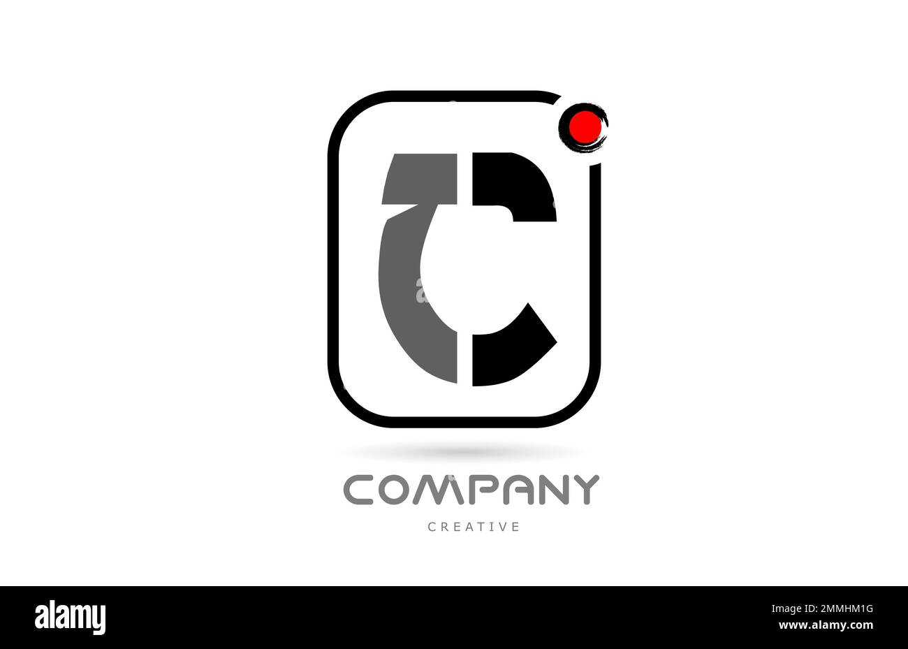 C black and white alphabet letter logo icon design with japanese style ...