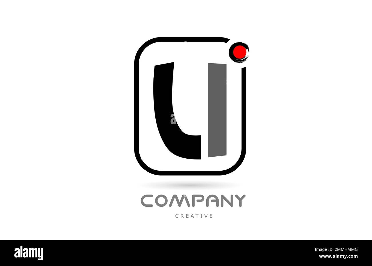 U black and white alphabet letter logo icon design with japanese style ...