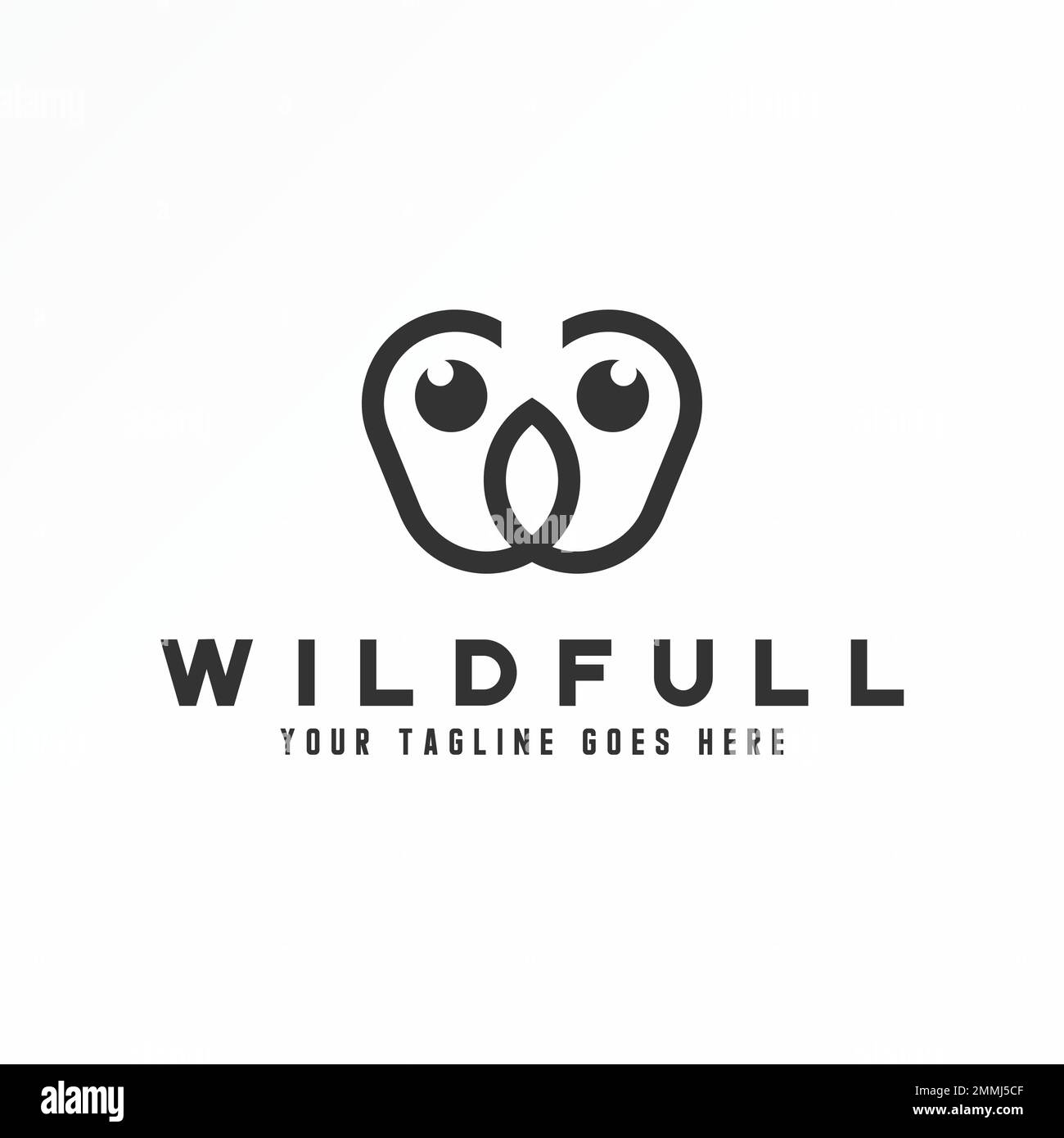 Letter or word W font like animal face image graphic icon logo design