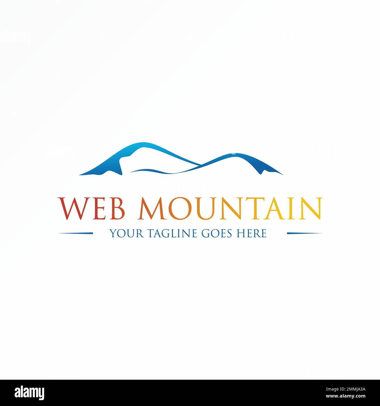 Simple mountain with line art image graphic icon logo design abstract concept vector stock. Can be used as a symbol related to scenery or adventure Stock Vector