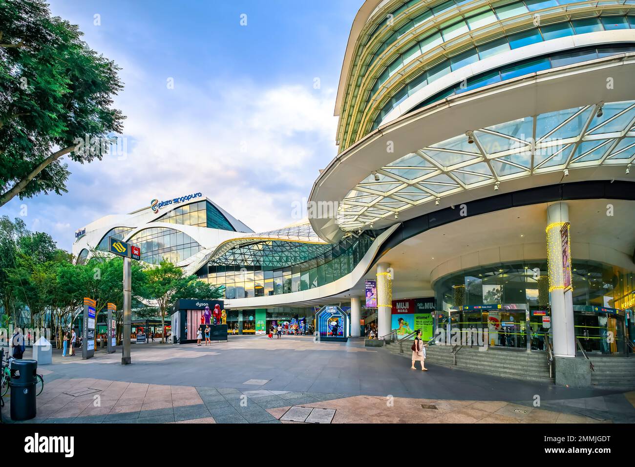 Plaza Singapura is a contemporary shopping mall located along Orchard Road, Singapore, next to Dhoby Ghaut MRT station. Stock Photo