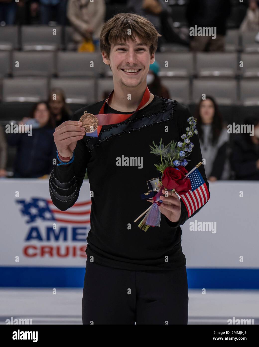 Andrew won the bronze medal in the men's competition with a
