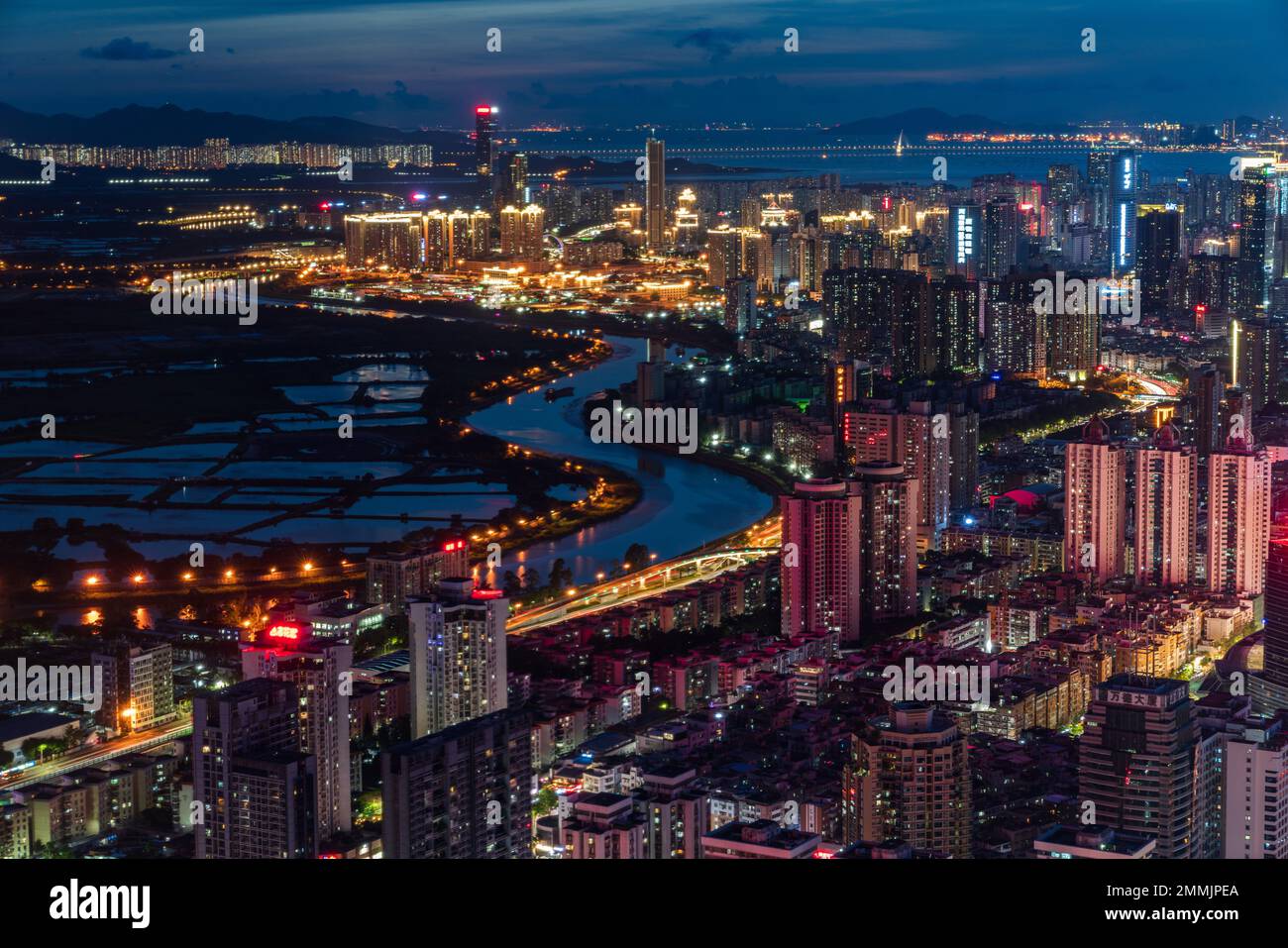 Shenzhen city night scene Stock Photo - Alamy