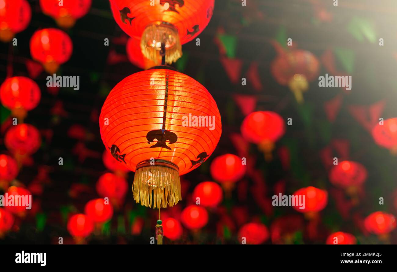 Chinese new year lanterns in china town area Stock Photo Alamy