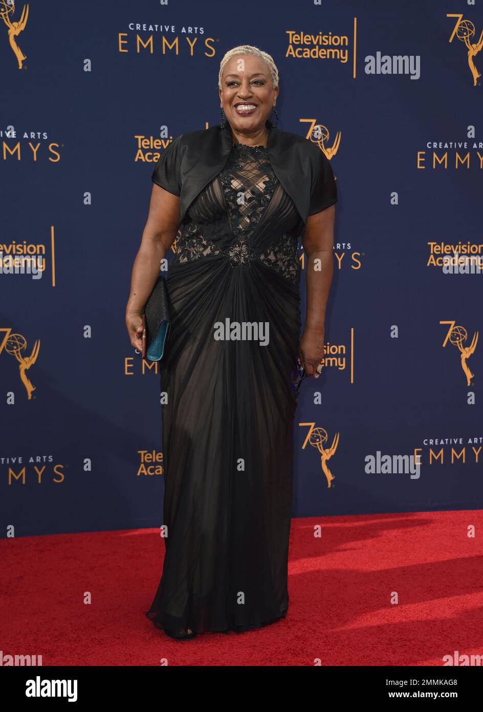 C.C.H. Pounder arrives at night one of the Creative Arts Emmy Awards at