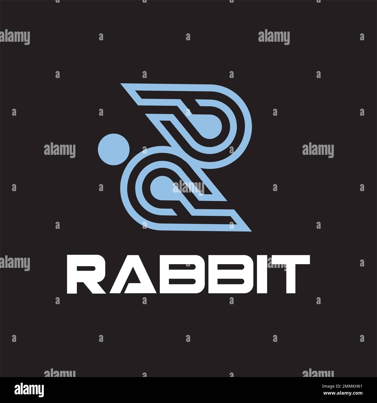 Simple Rabbit logo template vector icon symbol illustration Stock Vector