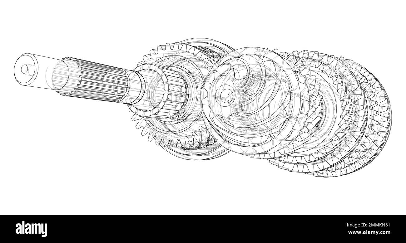 Gearbox sketch. Vector Stock Vector Image & Art Alamy