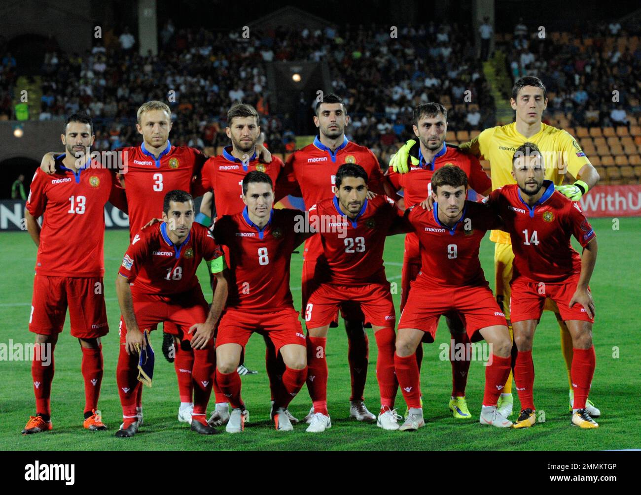 Armenia's team players pose for photo prior to the UEFA Nations League