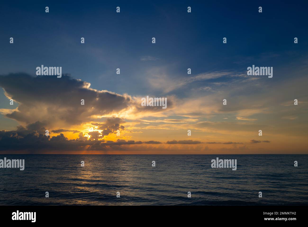 Sea beach with sky sunset or sunrise. Cloudscape over the sunset sea ...