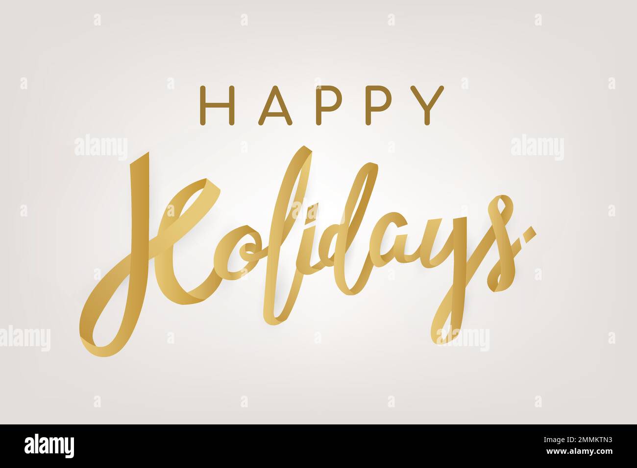 Happy Holidays background, gold greeting typography vector Stock Vector