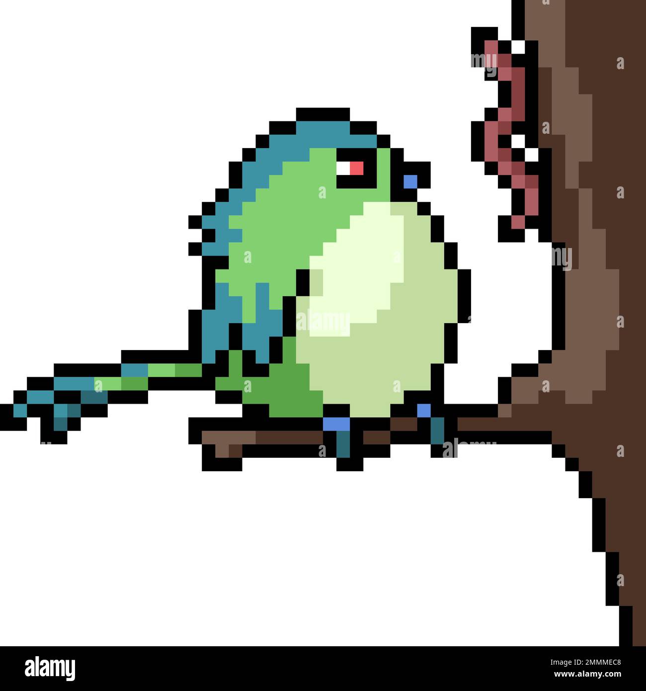 pixel art of bird on branch Stock Vector Image & Art - Alamy