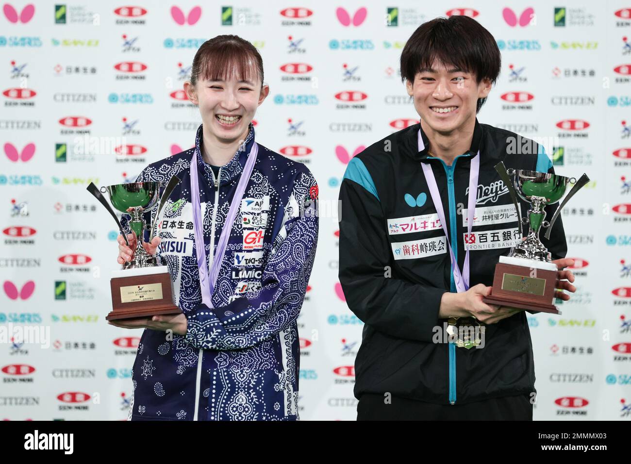 Tokyo, Japan. 29th Jan, 2023. (LR) Hina Hayata, Shunsuke Togami Table Tennis All Japan Table