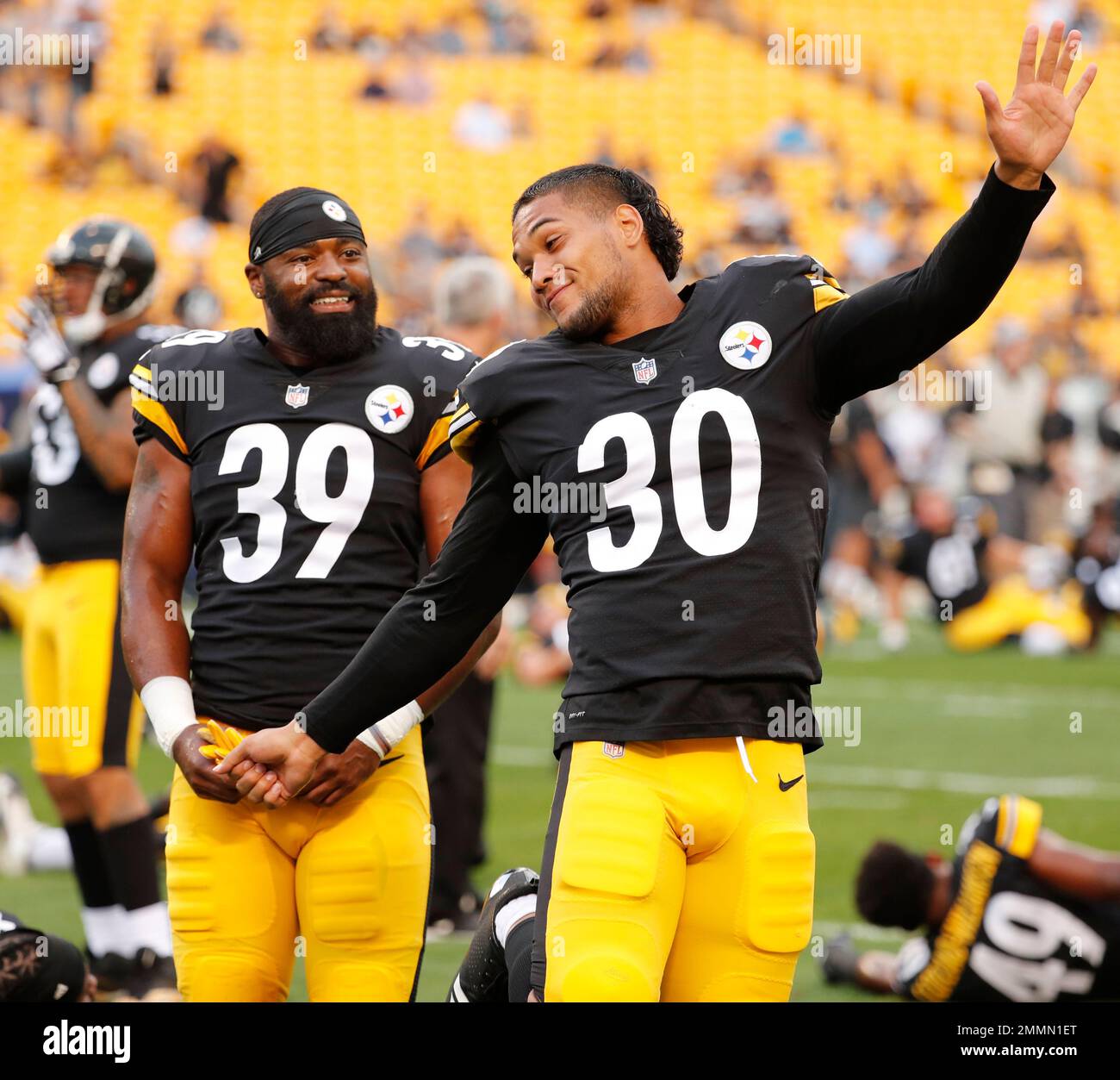 Pittsburgh Steelers running back James Conner (30) during practice at NFL  football training camp in Latrobe, Pa., Sunday, July 30, 2017 . (AP  Photo/Keith Srakocic Stock Photo - Alamy