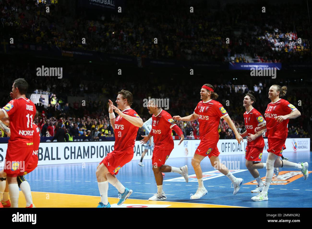 during the IHF Men's World Championship 2023, Final Handball match between  France and Denmark on January 29, 2023 at Tele2 Arena in Stockholm, Sweden  - Photo Laurent Lairys / DPPI Stock Photo - Alamy