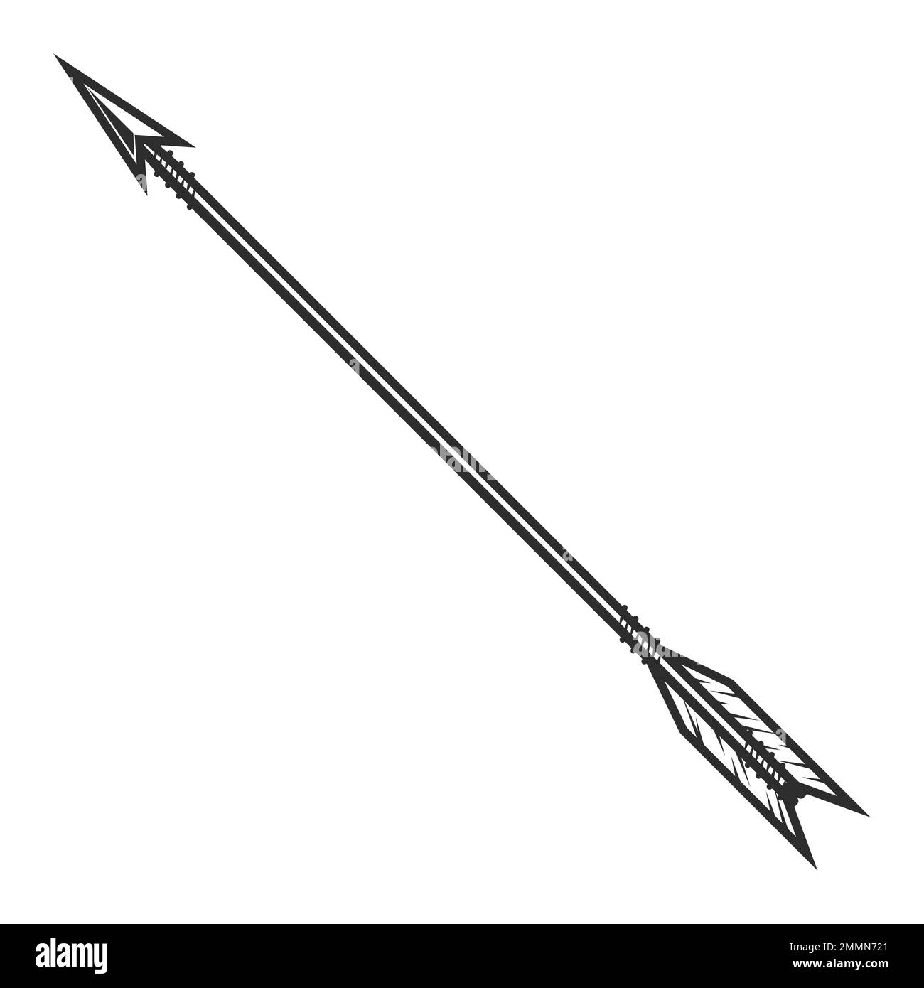 Vintage hunting arrow concept in monochrome style isolated illustration