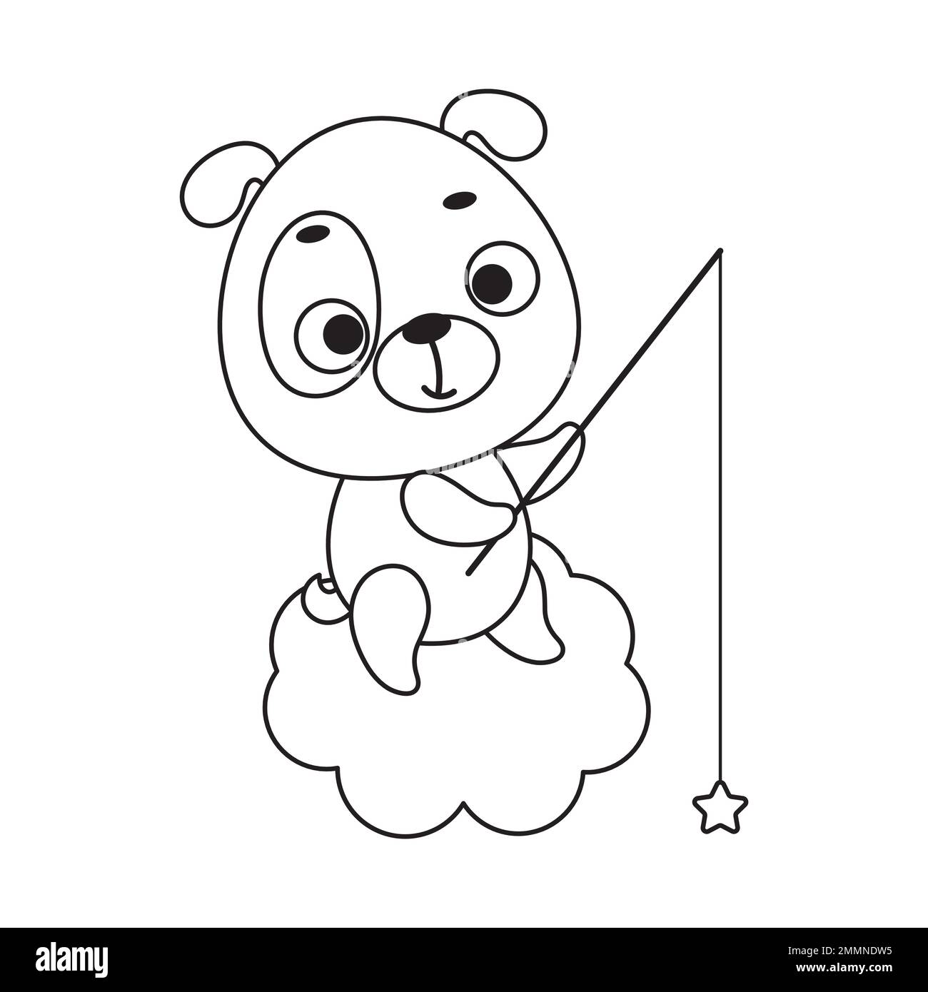 Coloring Page Cute Little Dog Fishing Star On Cloud Coloring Book For coloring-page-cute-little-dog-fishing-star-on-cloud-coloring-book-for