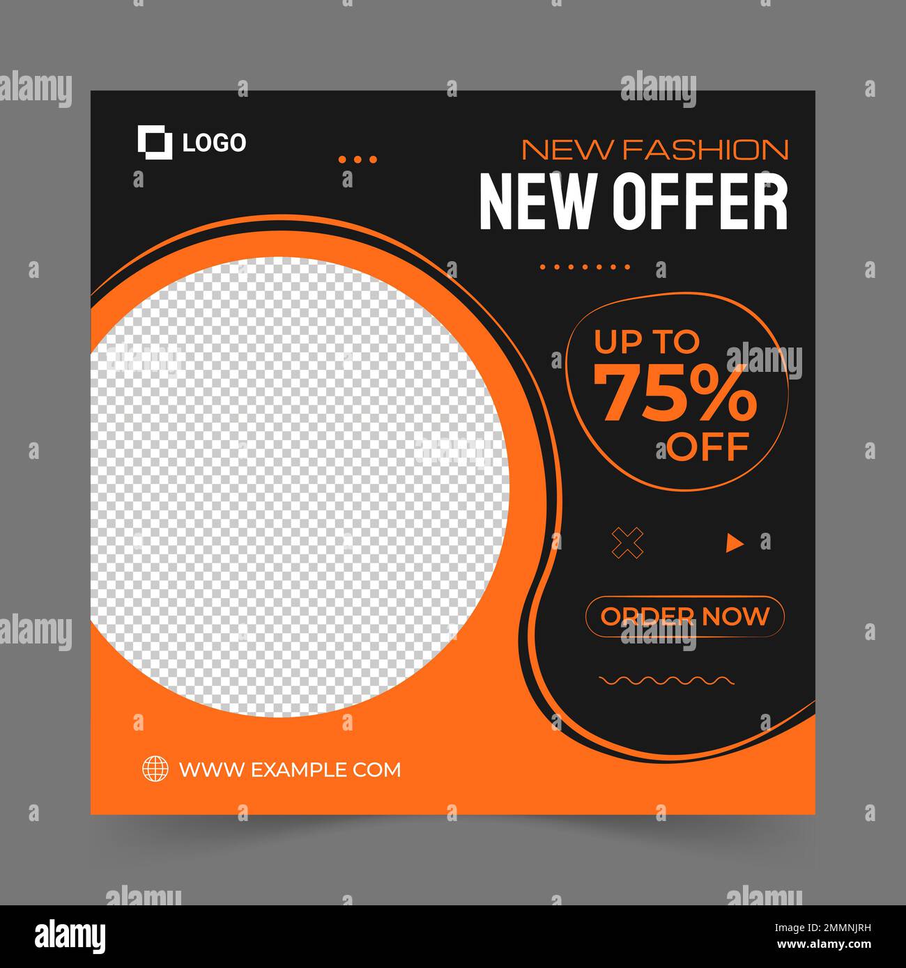 New offer social media post and web banner template for digital marketing. Trendy editable template for product promotion Stock Vector
