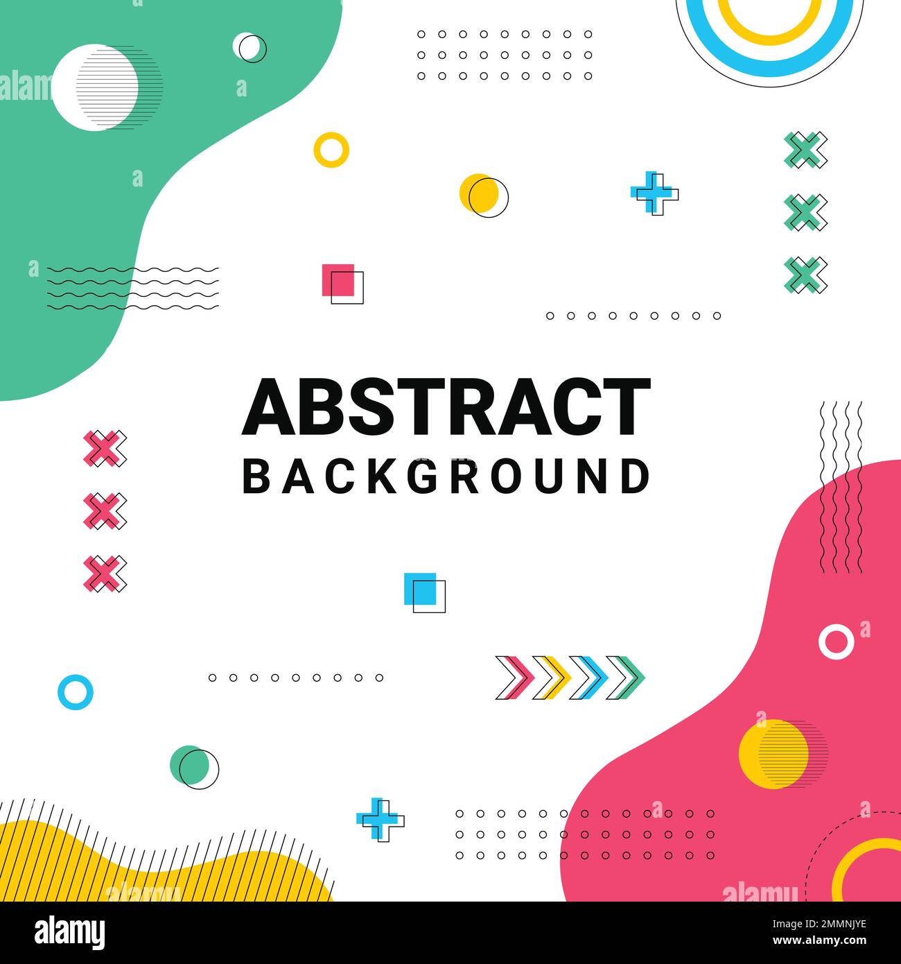 Abstract geometric memphis background. Vector illustration. Stock Vector