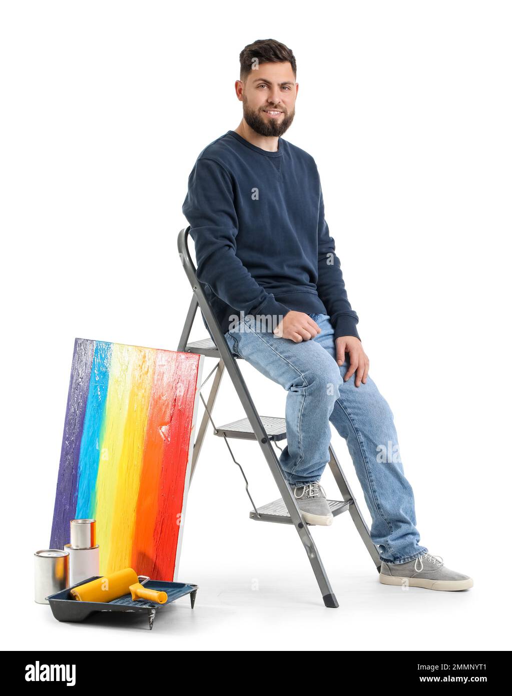 Painting art portrait young man Cut Out Stock Images & Pictures - Alamy