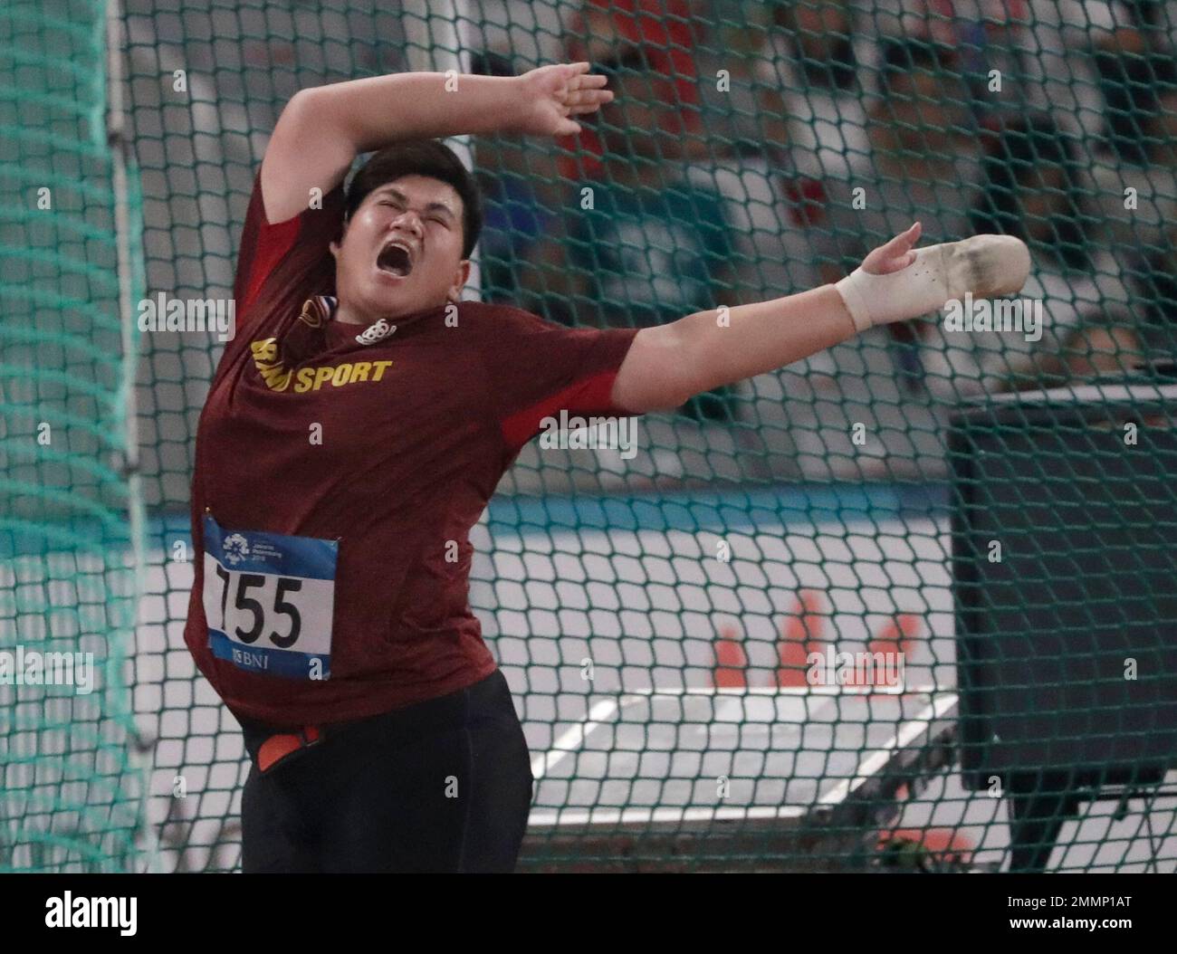 Thailand's Panwat Gimsrang throws in the women's hammer during the