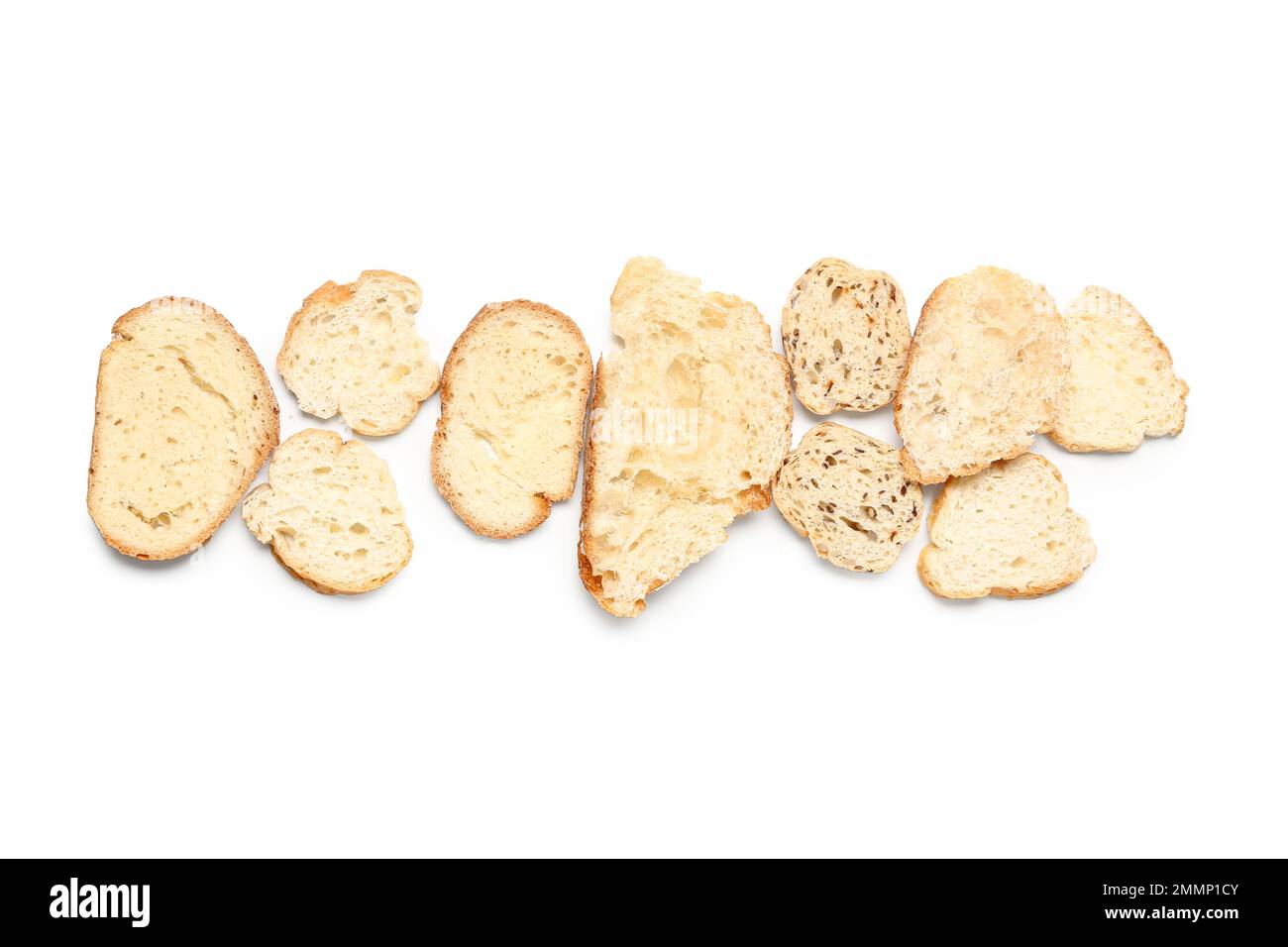 Slices of fresh bread isolated on white background Stock Photo - Alamy