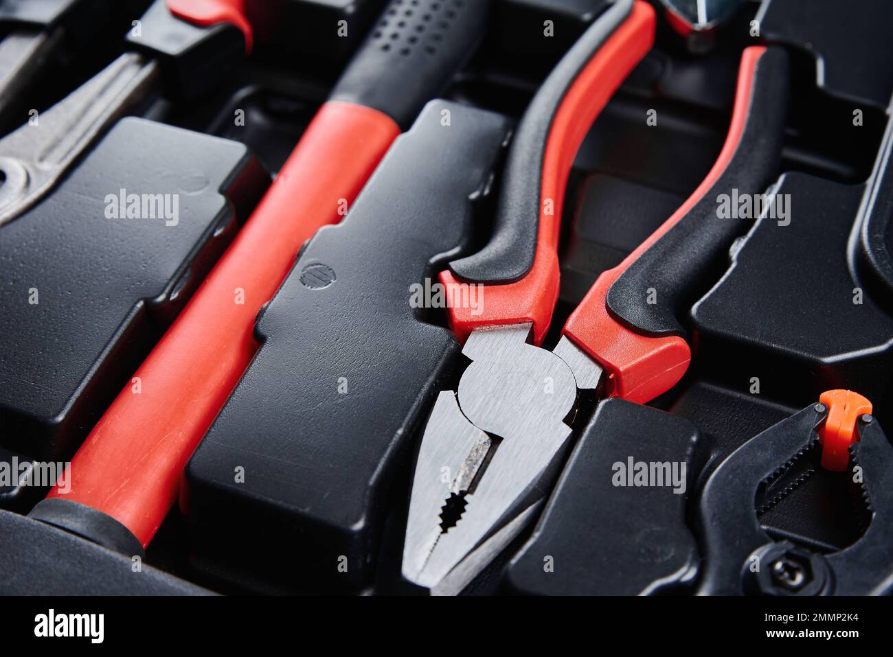 Toolbox with hand instruments for repair, close up. Set of tools for maintenance Stock Photo Alamy