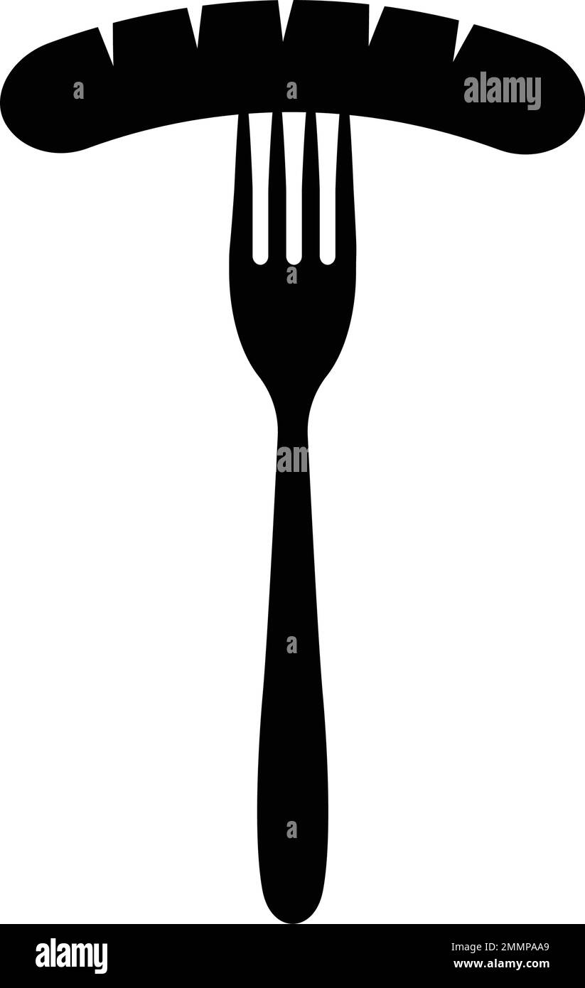 black sausage logo illustration design Stock Vector