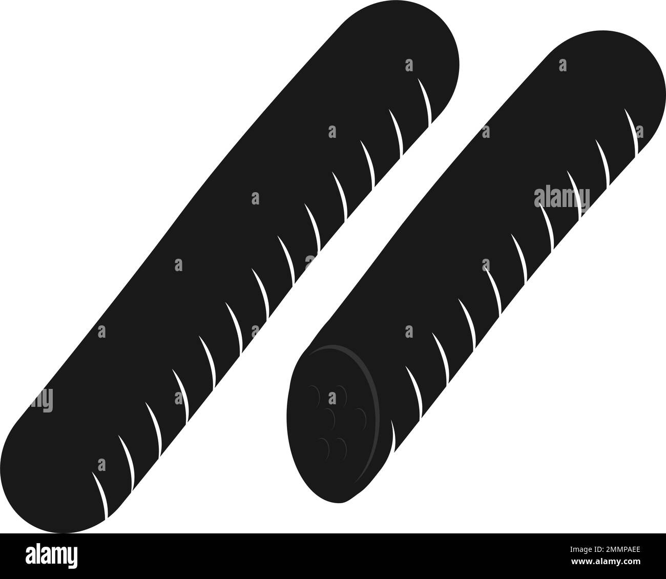 black sausage logo illustration design Stock Vector