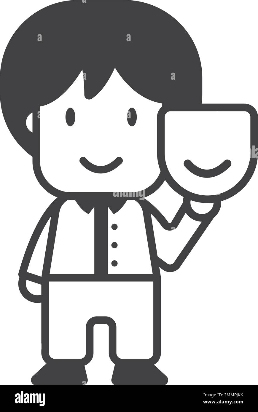male actor character illustration in minimal style isolated on ...