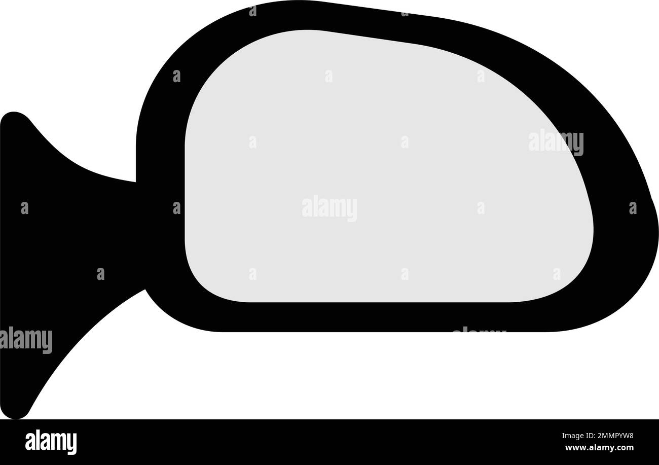 rear view car mirror icon in black frame isolated on white background