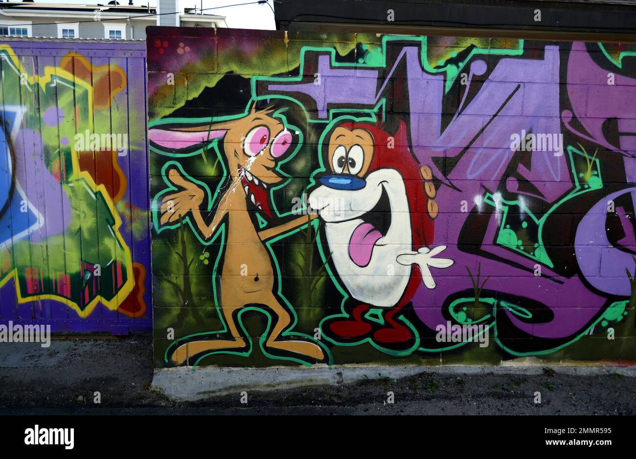 Los Angeles, California, USA 27th January 2023 Ren and Stimpy Street Art Mural on January 27, 2023 in Los Angeles, California, USA. Photo by Barry king/Alamy Stock Photo Stock Photo