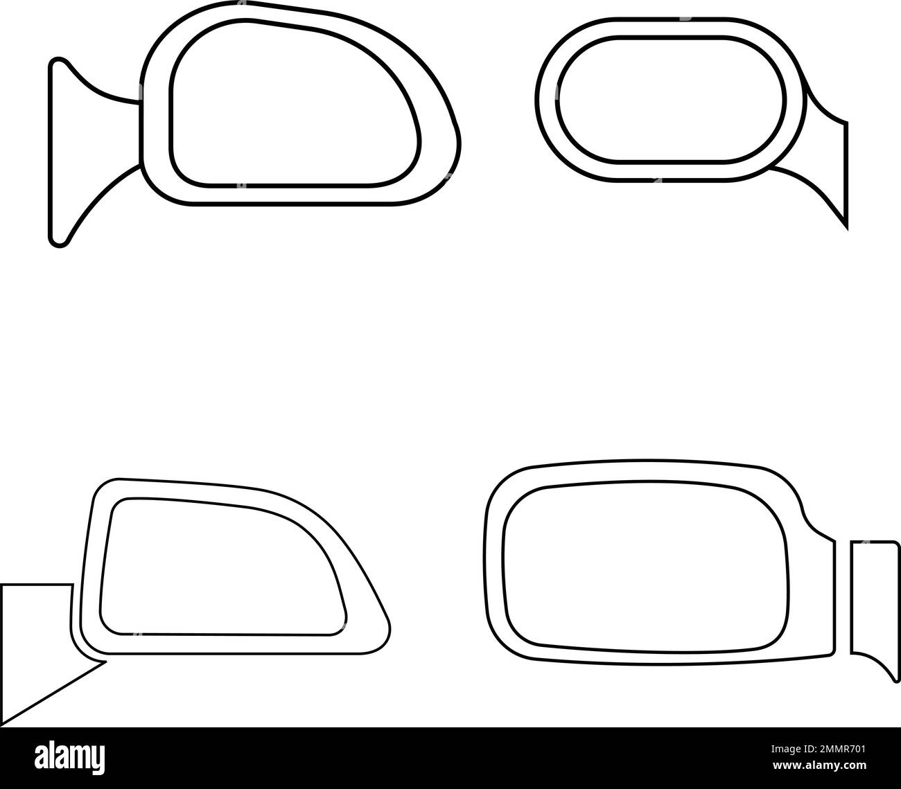 rear view car mirror icon in black frame isolated on white background illustration design Stock