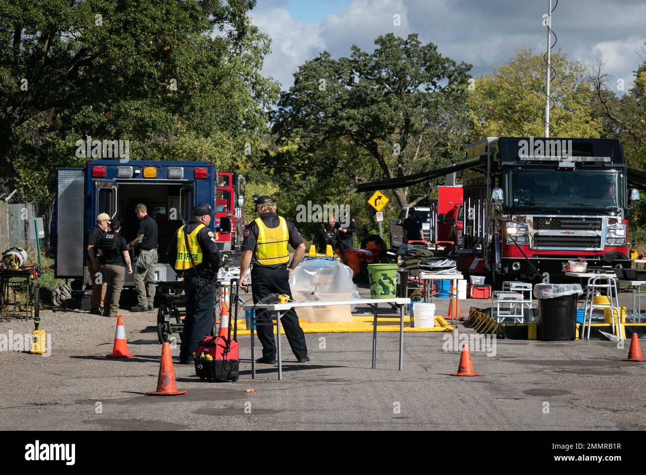 The Minnesota National Guard’s 55th Civil Support Team near Como Regional Park in St. Paul
