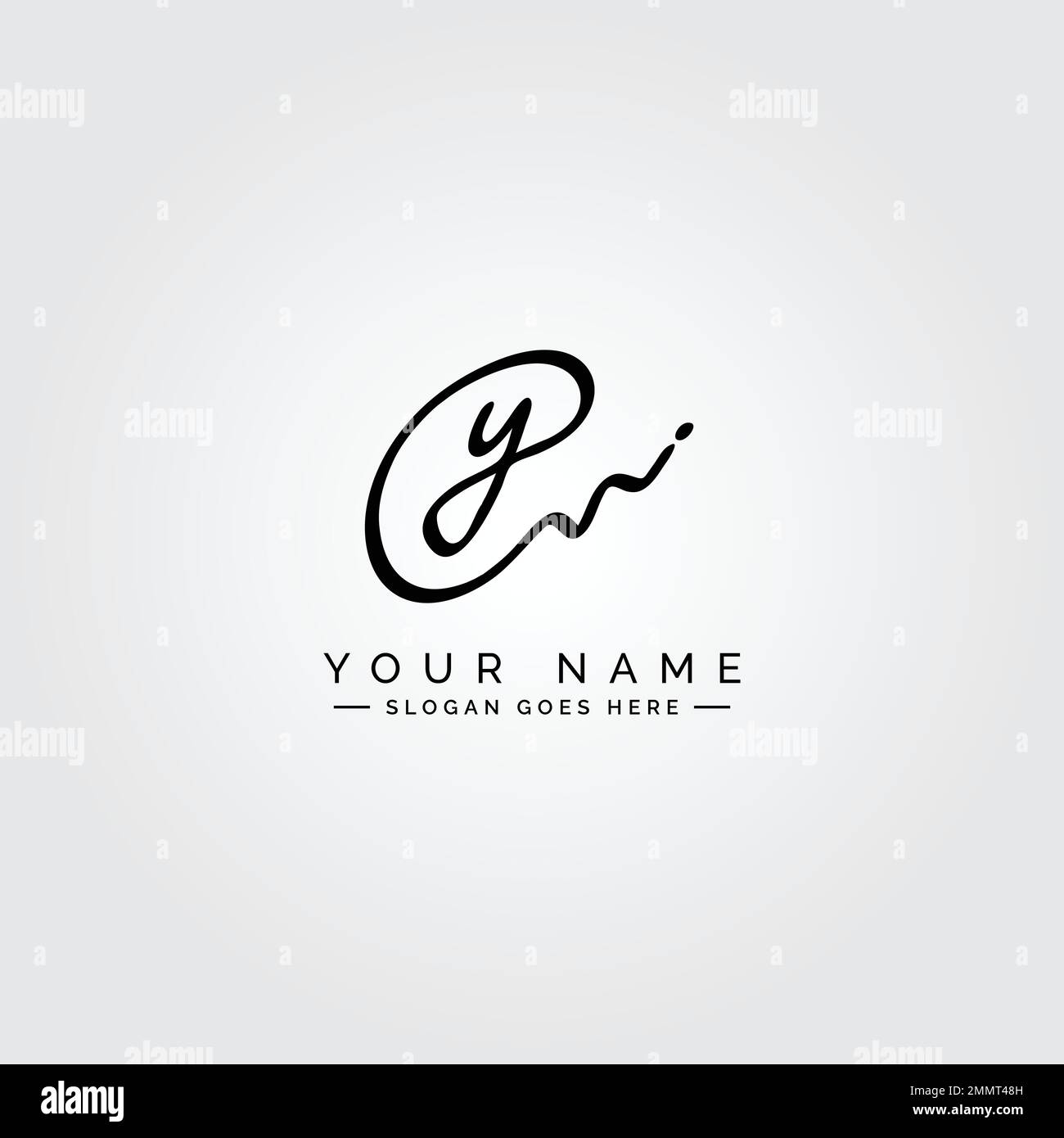 Y Letter Signature Logo - Y letter Initial Logo - Logo for Company Name Starts with Letter Y Stock Vector