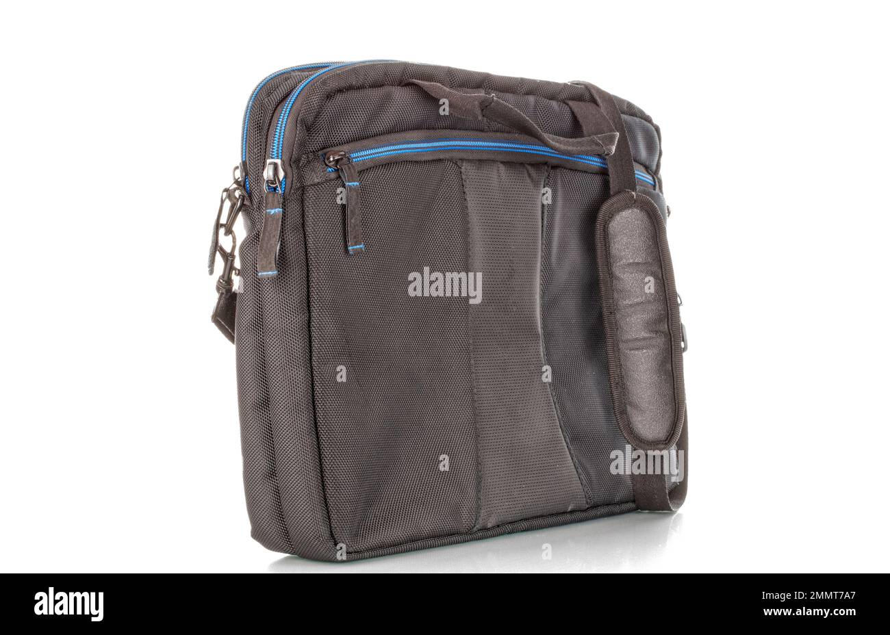 One black laptop carrying bag made of waterproof material macro