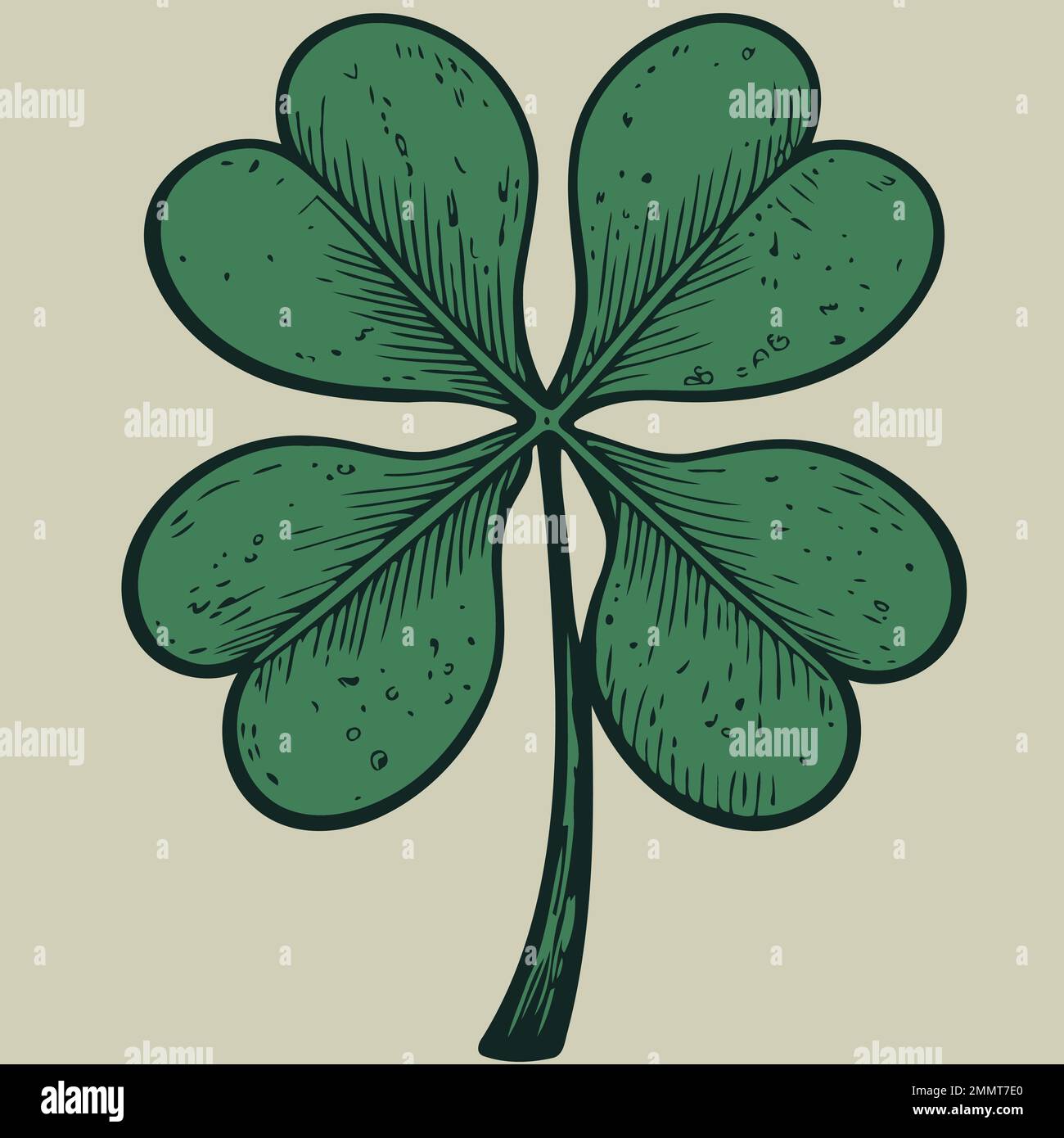 isolated green four leaf clover vector illustration Stock Vector Image ...