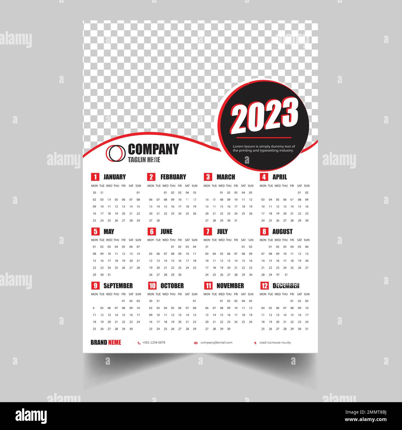 Calendar Design 2023 Stock Vector