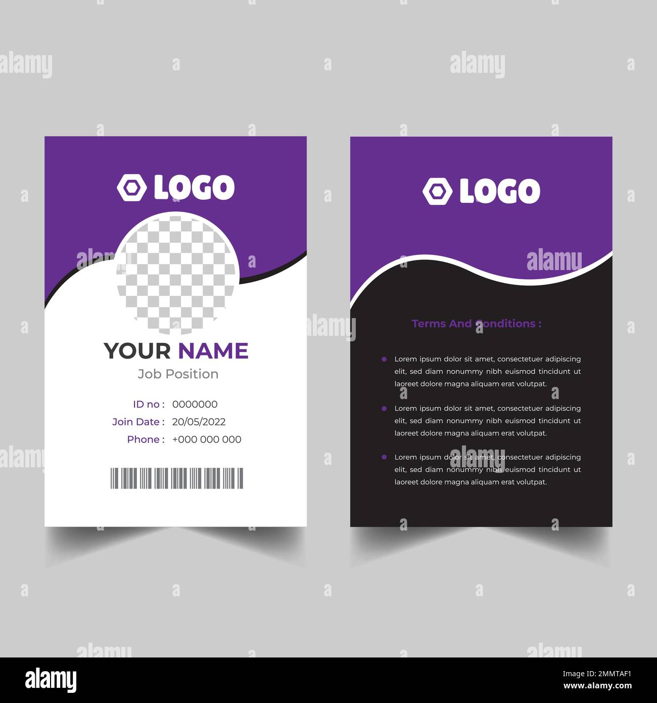 Abstract gradient professional id card design templates free to downloaded. Stock Vector