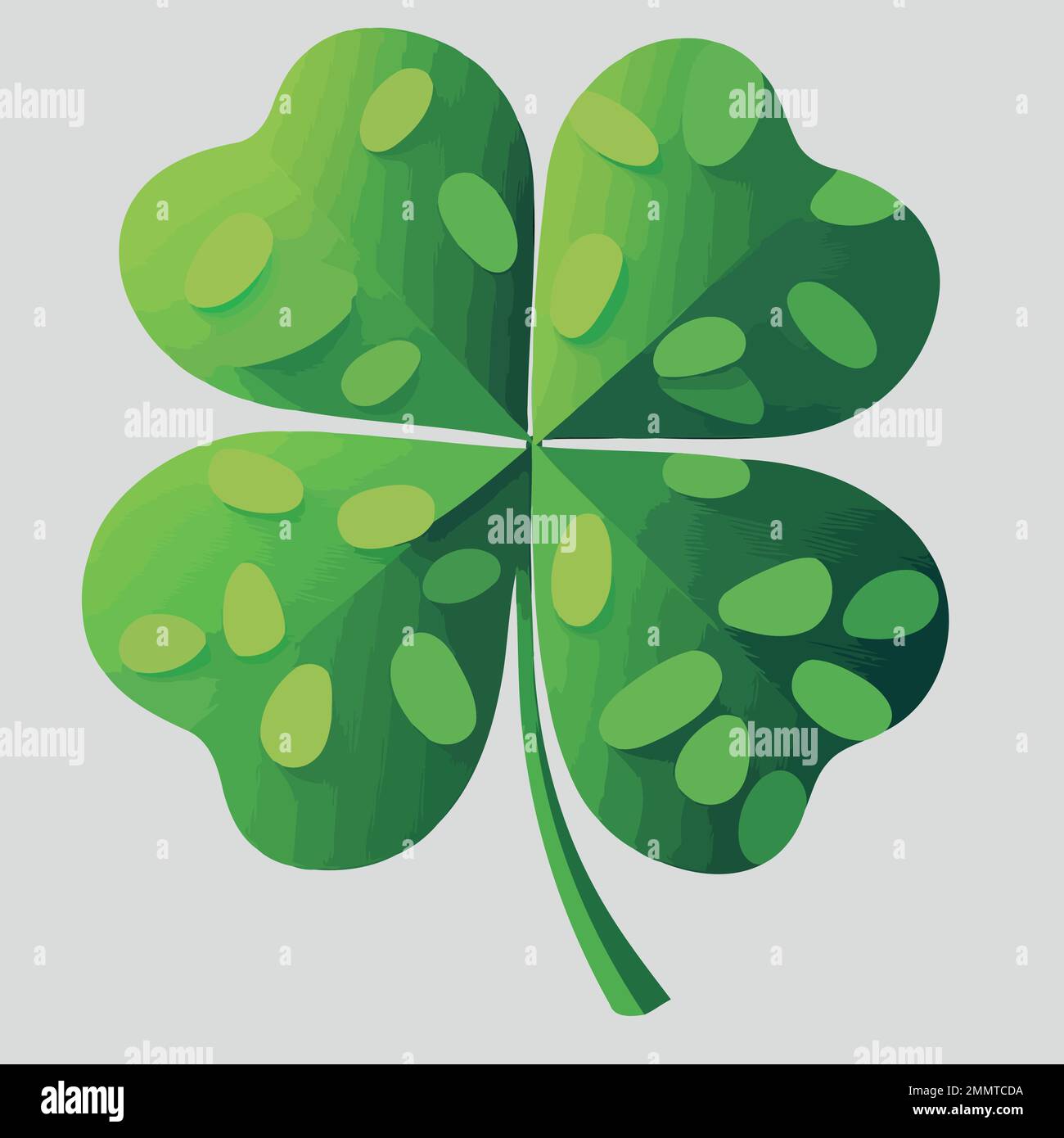 isolated green four leaf clover vector illustration Stock Vector Image ...