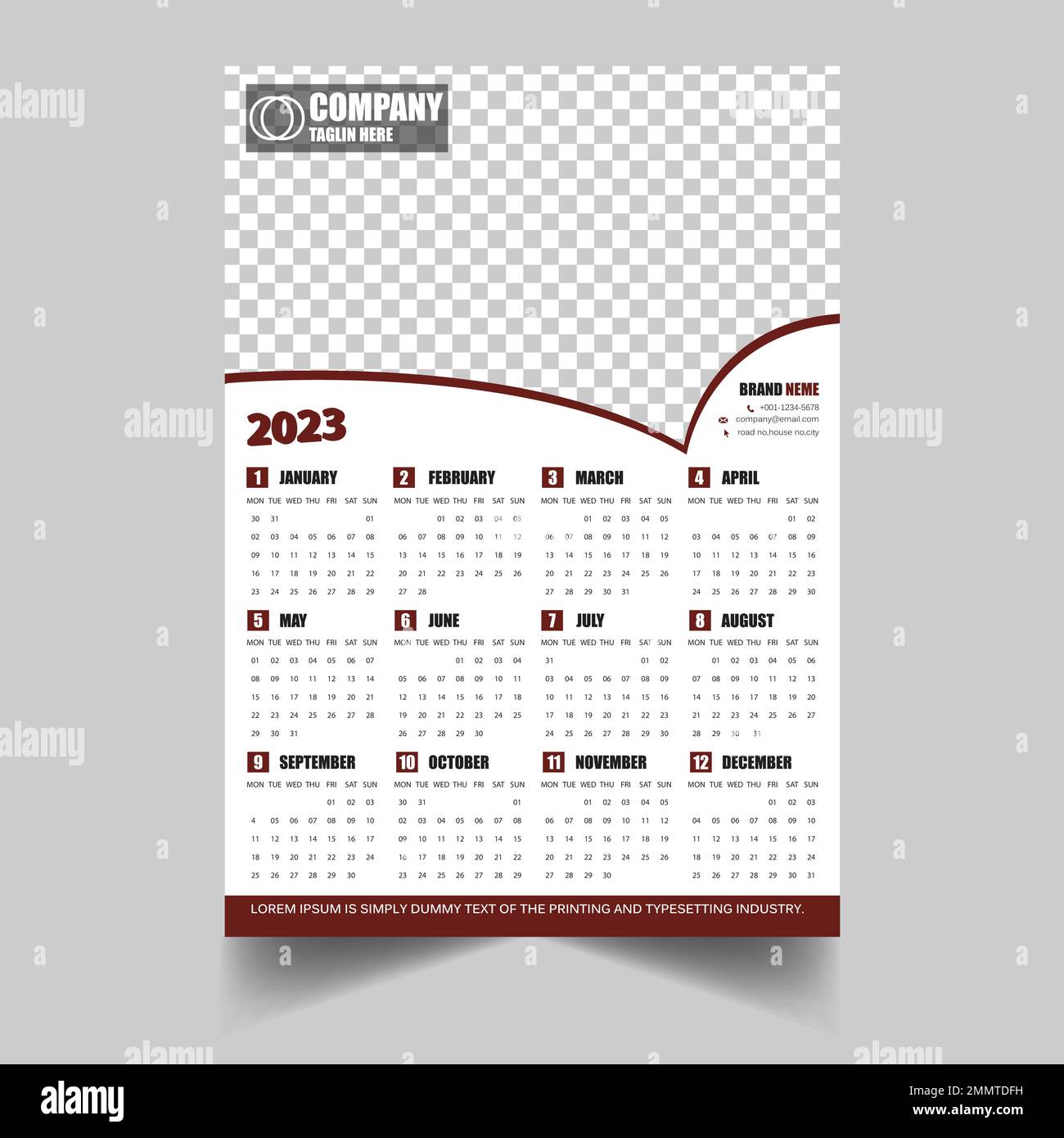 Calendar Design 2023 Stock Vector