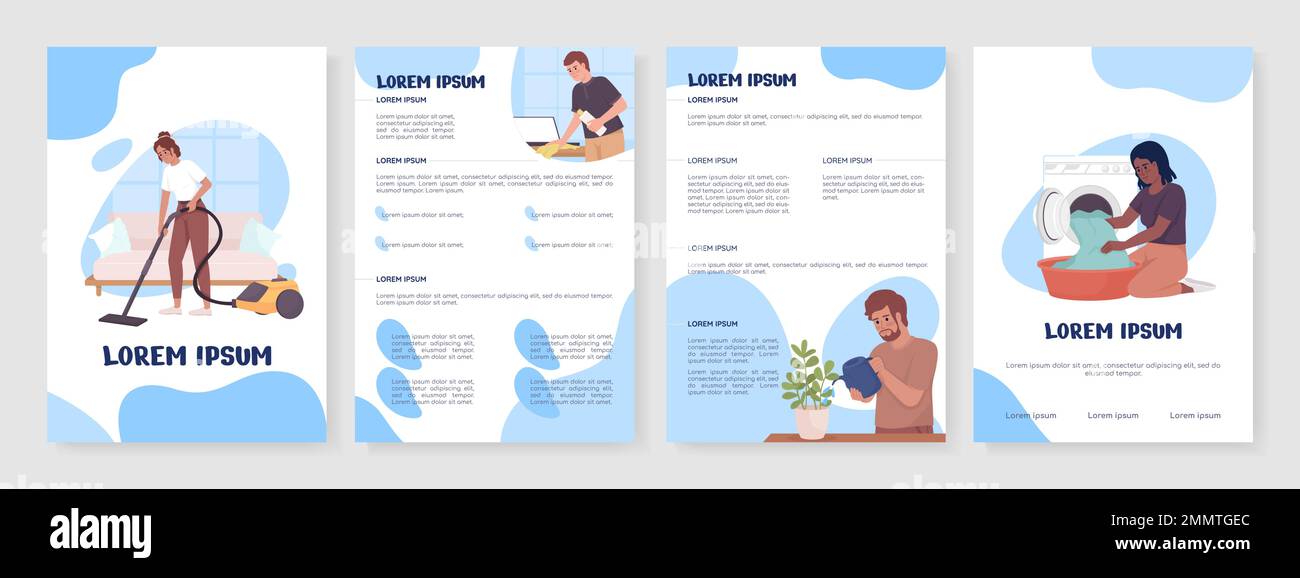 Household chores flat vector brochure template Stock Vector Image &amp; Art ...