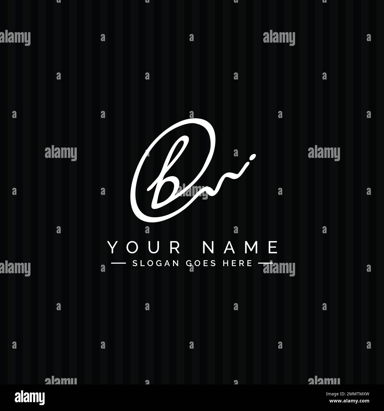 B Letter Signature Logo - B letter Initial Logo - Logo for Company Name Starts with Letter B Stock Vector