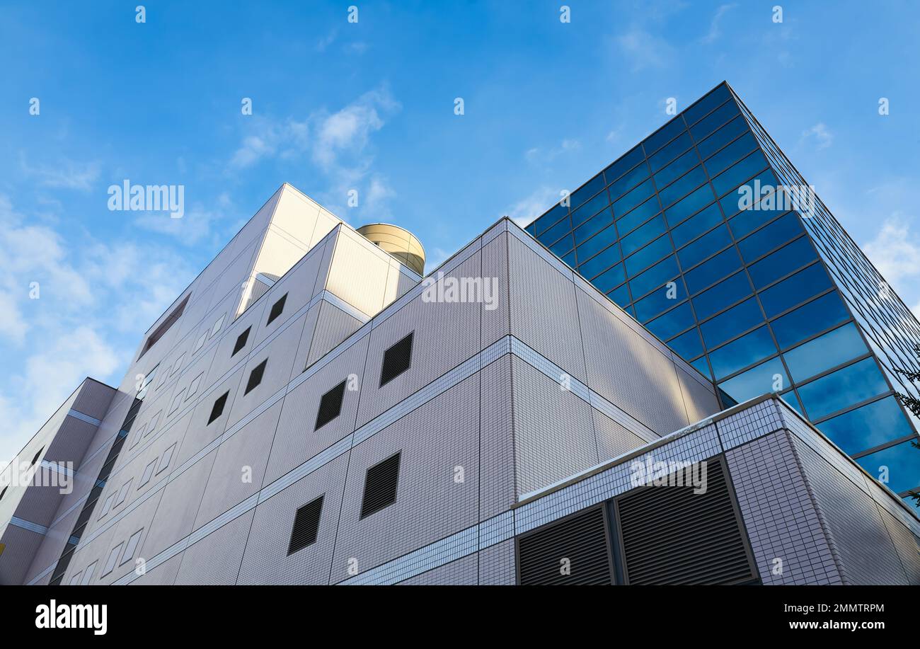 Low angle view of building exterior in Sapporo Hokkaido, Japan Stock Photo