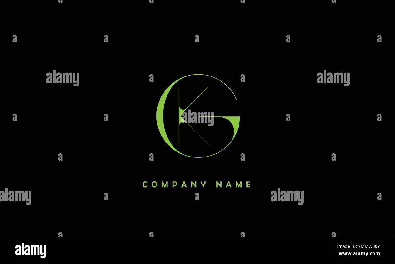 KG, GK Abstract Letters Logo Monogram Stock Vector