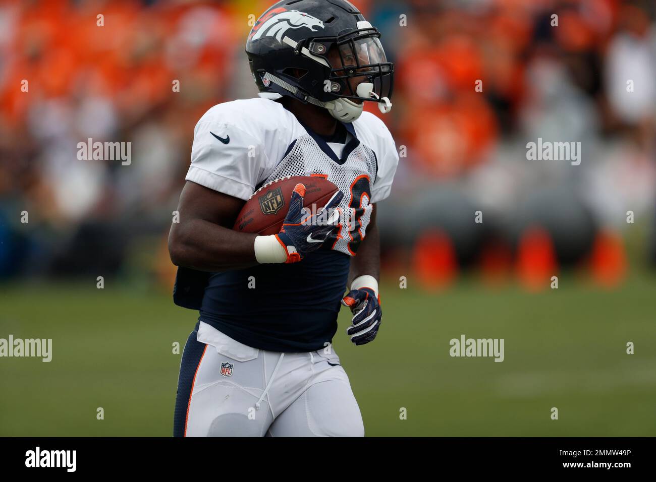 August 24, 2019 Los Angeles, CADenver Broncos linebacker Keishawn  Bierria #40 and Los Angeles Rams defensive tackle Boogie Roberts #65 after  during the NFL game between Denver Broncos vs Los Angeles Rams