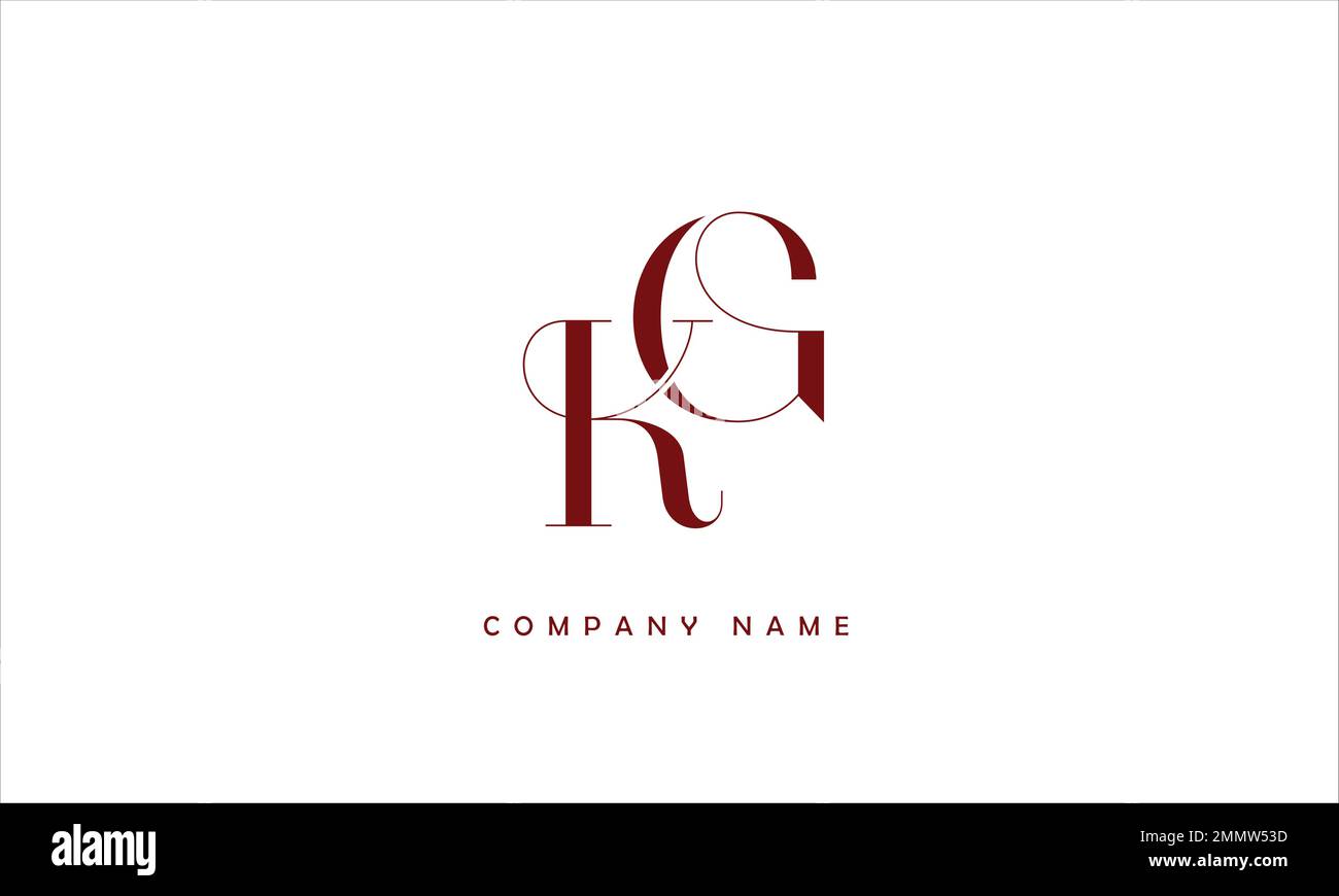 KG, GK Abstract Letters Logo Monogram Stock Vector